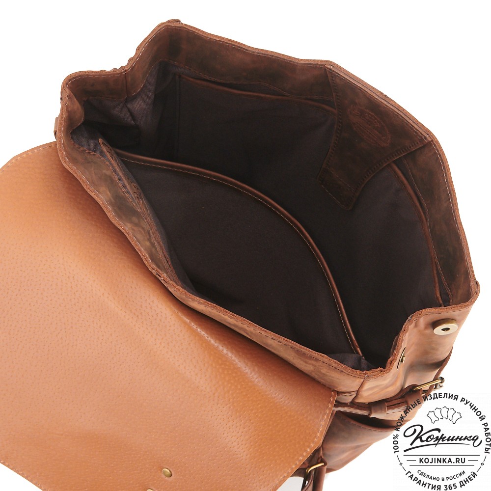 Кожаный рюкзак "Индиго" (тёмно-коричневый крейзи)